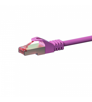 Cat6 internetkabel 0,25m roze 100% koper - extra afgeschermd