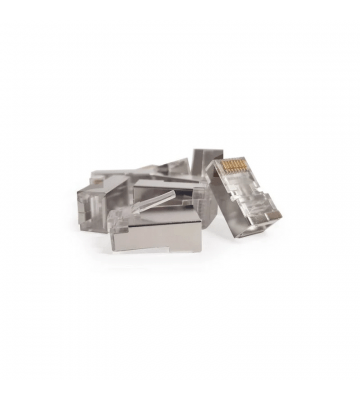 CAT5e doorsteek connector RJ45 pass through - shielded - voor soepele en stugge kern 10 stuks