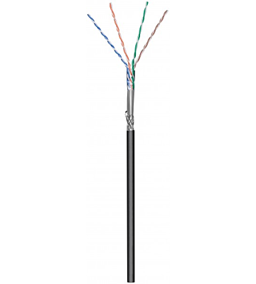 CAT6 S/FTP 50m buitenkabel op rol soepel zwart CCA