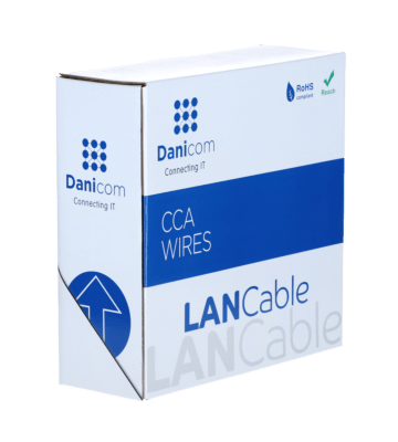 CAT5e internetkabel op rol 100m stranded grijs CCA - extra afgeschermd