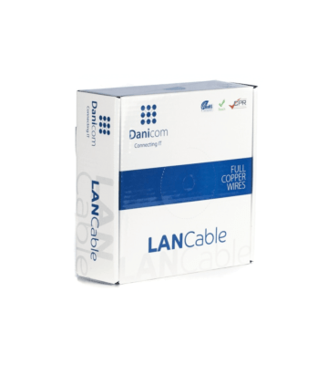 DANICOM Cat5e internetkabel op rol 100m solid blauw LSZH (Eca) - onafgeschermd