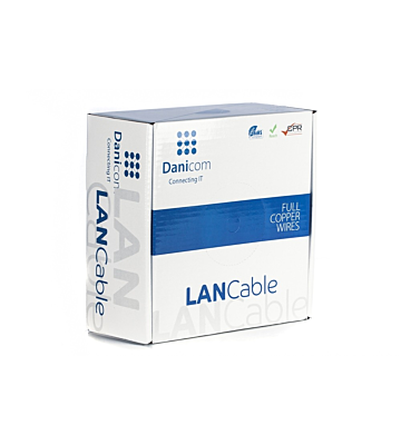 DANICOM Cat6A internetkabel op rol 100m soepel PVC (Fca) - onafgeschermd