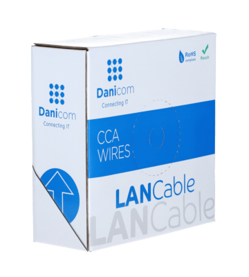 CAT5e internetkabel voor buiten op rol 100m solid zwart CCA - afgeschermd