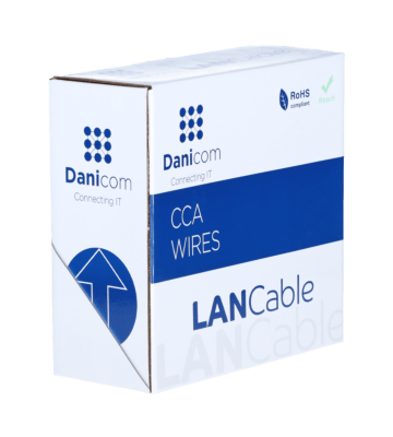 CAT5e internetkabel op rol 100m stranded grijs CCA - onafgeschermd