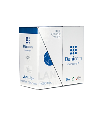 DANICOM Cat5e internetkabel op rol 305m solid grijs LSZH (Dca) - afgeschermd
