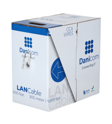 CAT5e internetkabel op rol 305m solid grijs CCA - onafgeschermd