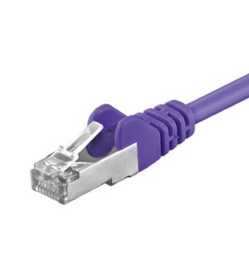 Cat5e internetkabel 0,25m paars - afgeschermd