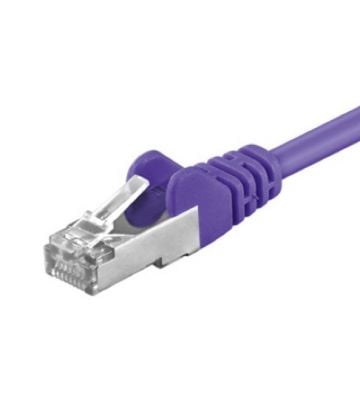 Cat5e internetkabel 0,50m paars - afgeschermd