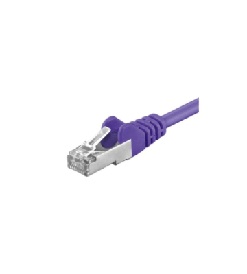 Cat5e internetkabel 0,50m paars - afgeschermd