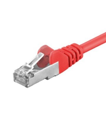 Cat5e internetkabel 0,25m rood - afgeschermd