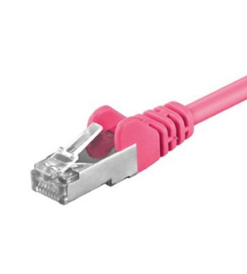 Cat5e internetkabel 0,25m roze - afgeschermd