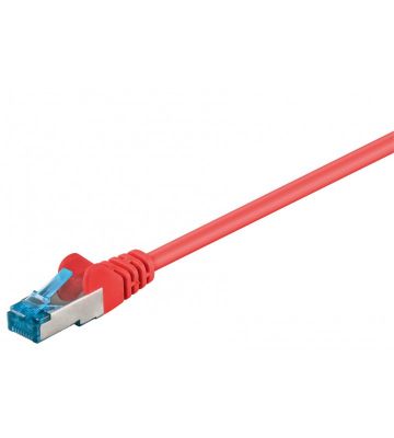 Cat6a internetkabel 0,25m rood 100% koper - extra afgeschermd