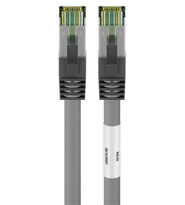 Cat8 internetkabel 0,25m grijs 100% koper - extra afgeschermd