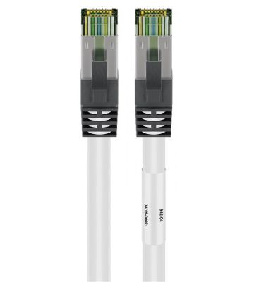Cat8 internetkabel 0,25m wit 100% koper - extra afgeschermd