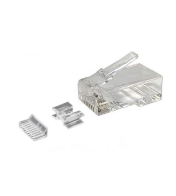 CAT6a internetstekker RJ45 - afgeschermd + hulpstukje - voor soepele kern