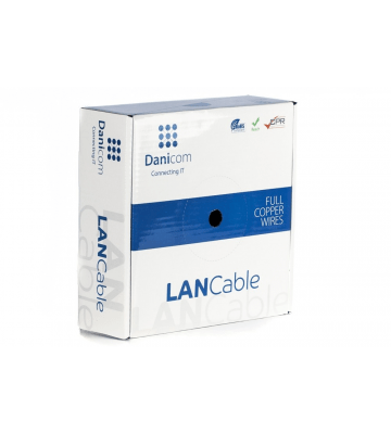 DANICOM Cat6 internetkabel op rol 50m solid grijs LSZH (Dca) - afgeschermd