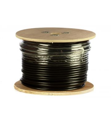 DANICOM Cat6a internetkabel voor buiten op rol 305m solid zwart PE (Fca) -  afgeschermd