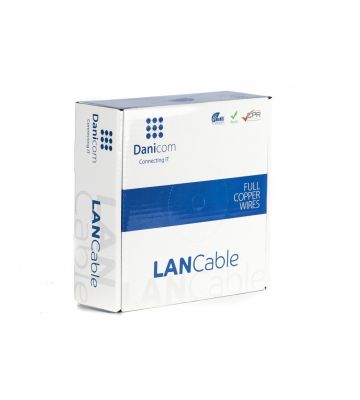 DANICOM Cat5e internetkabel op rol 100m stranded grijs PVC (Fca) - onafgeschermd