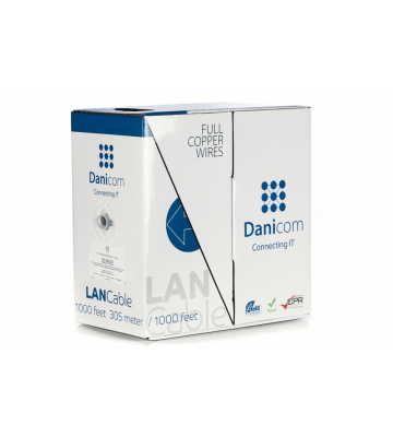 DANICOM Cat5e internetkabel op rol 305m solid grijs LSZH (Eca) - onafgeschermd