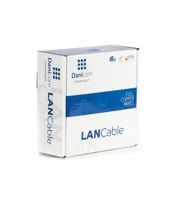 DANICOM Cat5e internetkabel op rol 50m stranded grijs PVC (Fca) - onafgeschermd