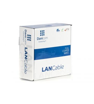 DANICOM Cat5e internetkabel op rol 50m stranded grijs PVC (Fca) - afgeschermd