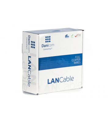 DANICOM Cat5e internetkabel op rol 100m solid grijs LSZH (Eca) - afgeschermd