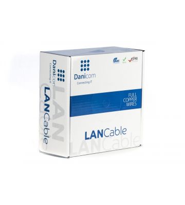 DANICOM Cat6 internetkabel op rol 100m stranded grijs PVC (Fca) - onafgeschermd