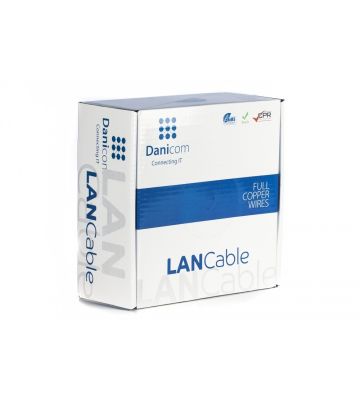 DANICOM Cat6 internetkabel op rol 100m solid grijs PVC (Eca) - onafgeschermd