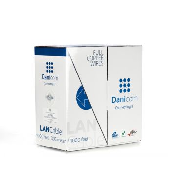 DANICOM Cat6 internetkabel op rol 305m solid grijs LSZH (Eca) - onafgeschermd
