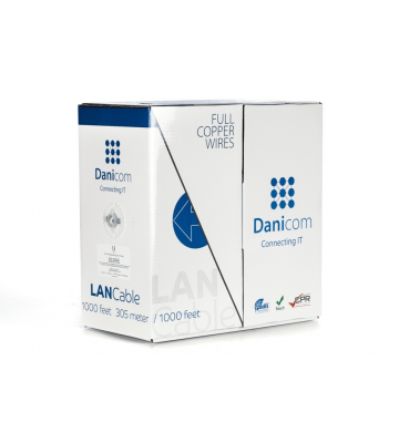 DANICOM Cat6 internetkabel op rol 305m solid grijs LSZH (Dca) - onafgeschermd