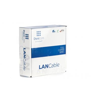 DANICOM Cat6 internetkabel op rol 50m stranded grijs PVC (Fca) - onafgeschermd