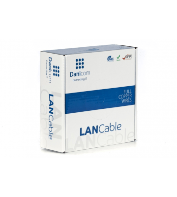 DANICOM Cat6 internetkabel op rol 50m solid grijs PVC (Dca) - onafgeschermd