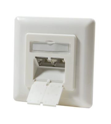 Cat6 internetdoos verticaal inbouw ivoor Roline - afgeschermd