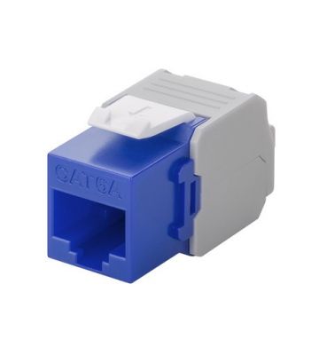 CAT6a keystone internetstekker blauw LSA - onafgeschermd