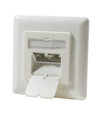 Cat6a internetdoos inbouw ivoor - afgeschermd
