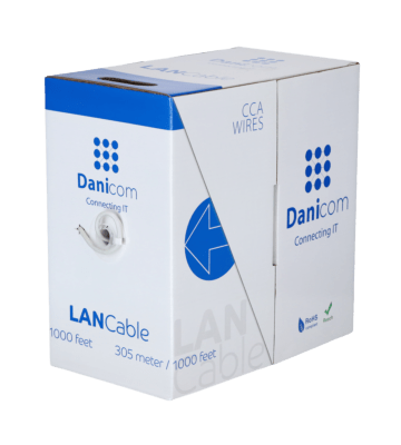 Cat6 internetkabel op rol 305m solid grijs CCA - extra afgeschermd