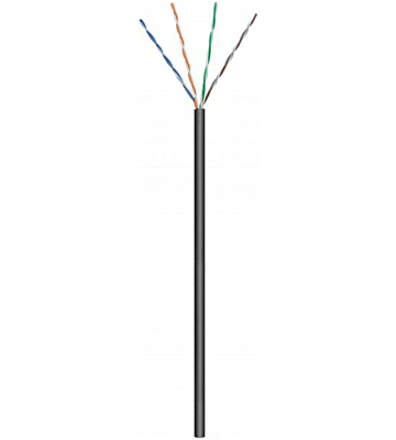 CAT6 internetkabel voor buiten op rol 100m stranded zwart CCA - onafgeschermd