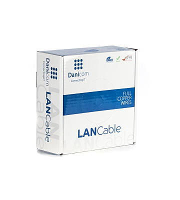 DANICOM Cat5e internetkabel op rol 100m solid grijs LSZH (Dca) - afgeschermd