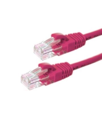 Cat5e internetkabel 15m roze 100% koper - onafgeschermd