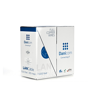 DANICOM Cat6 100% koper internetkabel op rol 305m solid LSZH (Cca) - onafgeschermd