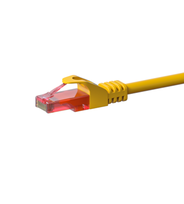 Cat6 internetkabel 0,25m geel 100% koper - onafgeschermd