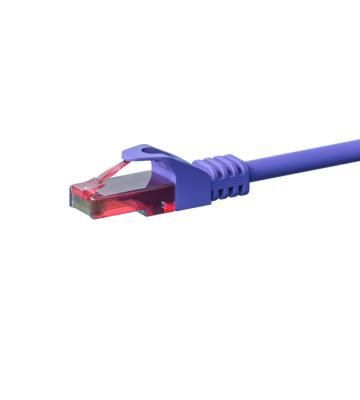 Cat6 internetkabel 0,50m paars 100% koper - onafgeschermd