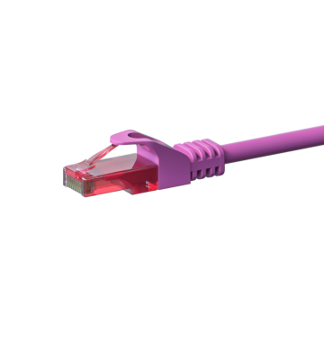 Cat6 internetkabel 1m roze 100% koper - onafgeschermd