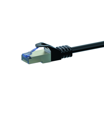 Cat6a internetkabel 0,50m zwart 100% koper - extra afgeschermd