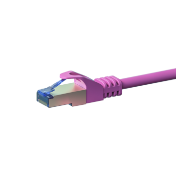 Cat6a internetkabel 0,25m roze 100% koper - extra afgeschermd
