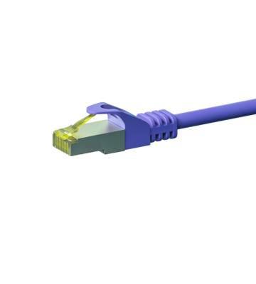 Cat7 internetkabel 0,50m paars 100% koper - extra afgeschermd