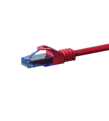 Cat6a internetkabel 0,50m rood 100% koper - onafgeschermd