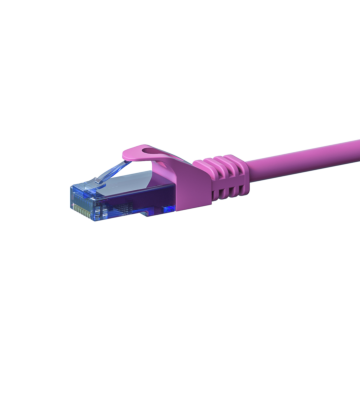 Cat6a internetkabel 0,50m roze 100% koper - onafgeschermd