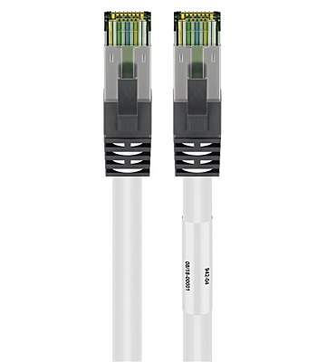 Cat8 internetkabel 0,50m wit 100% koper - extra afgeschermd