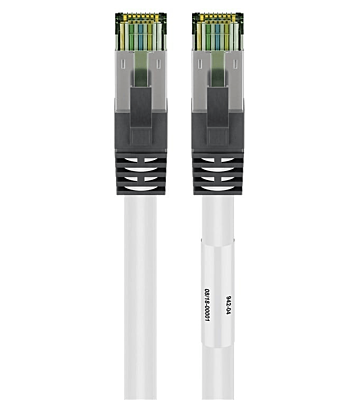 Cat8 internetkabel 1m wit 100% koper - extra afgeschermd